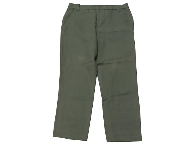 Pantalones rectos Vince de algodón verde oliva