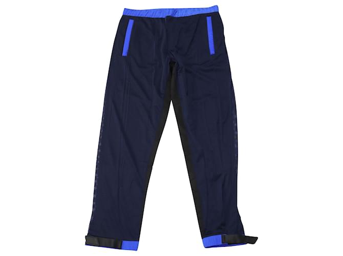 Prada Pantalon de jogging en maille technique en polyester bleu Bleu Marine  ref.538393