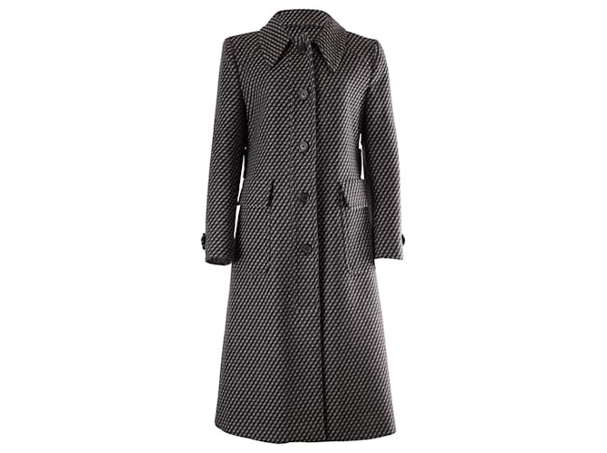 Abrigo de tweed Prada en algodón gris  ref.538413