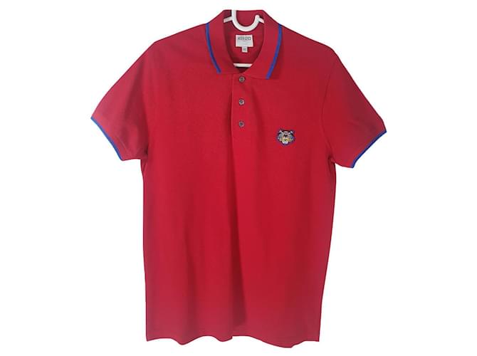 Kenzo Camicie Rosso Blu Cotone  ref.538525