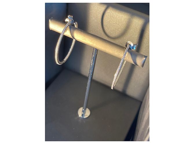 Messika Gatsby Brincos de Argola em Ouro Branco e Diamantes