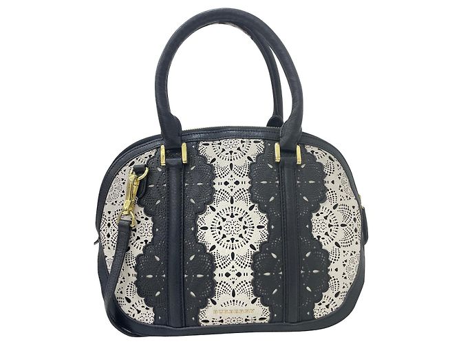 Borsa Burberry Orchard in pelle bianco e nero Multicolore