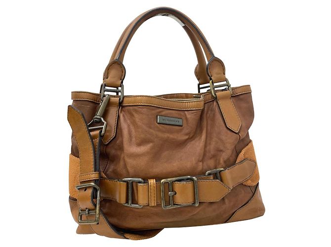 Bolsa de ombro Burberry de couro marrom