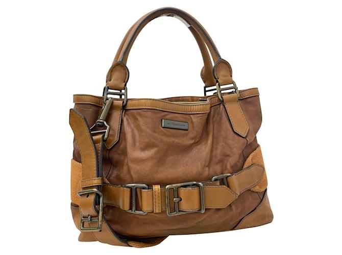 Burberry Leather Shoulder Bag Brown  ref.538625