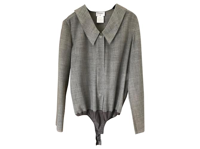 Chanel Tops Grey Wool  ref.538675