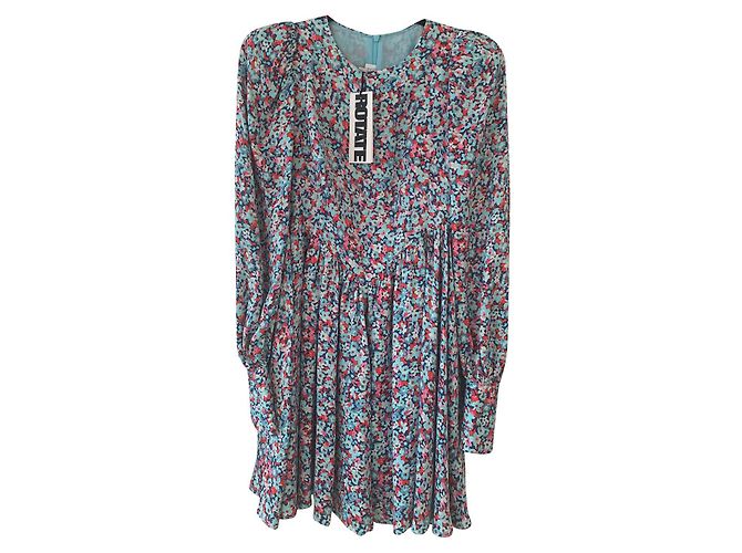 Autre Marque Neues blaues Rotate Blumenkleid Mehrfarben Hellblau