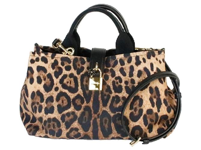 DOLCE & GABBANA 2Way Bag Ladies Hand Shoulder Leopard Pattern