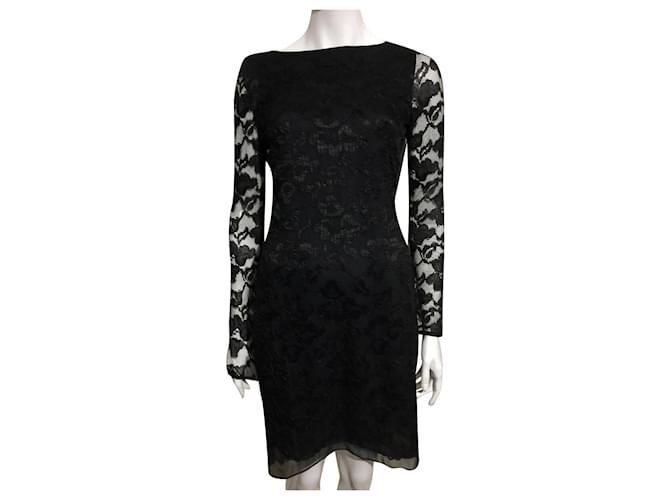 Diane Von Furstenberg DvF New Zarita Lace Dress Black  ref.539148