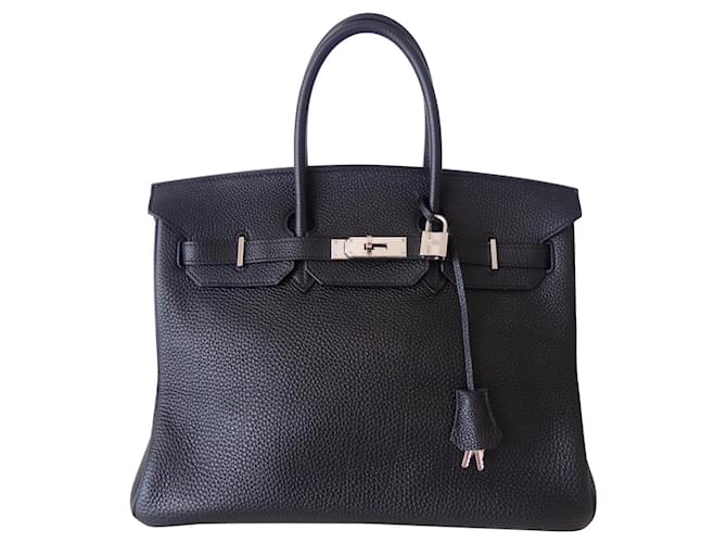 Hermès HERMES BIRKIN BAG 35 Noir Black Leather  ref.539198