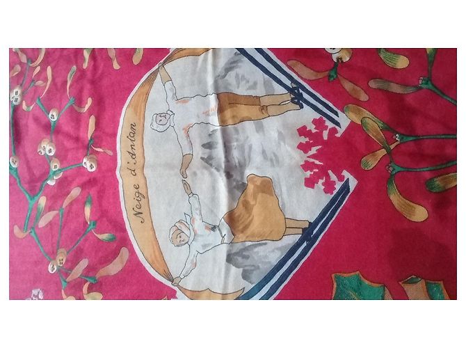 Constance Sciarpa Hermès Snow of Yesteryear seta e cashmere rosso