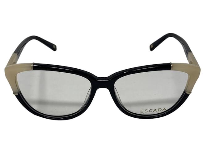 Escada Cat eye eyeglasses Black Beige Acetate  ref.540073