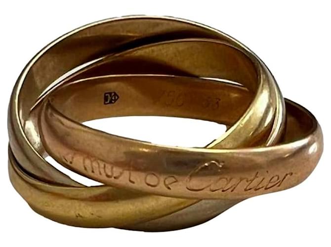 Love Cartier Gold Les Must de Cartier Classic Trinity Ring - Size 53 Gold hardware White gold Yellow gold Pink gold  ref.321448