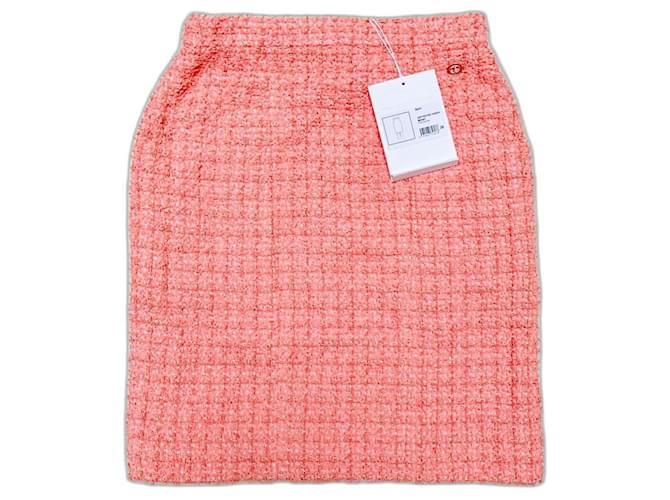 Chanel Tweed skirt 2020 Neuve Coral  ref.323580