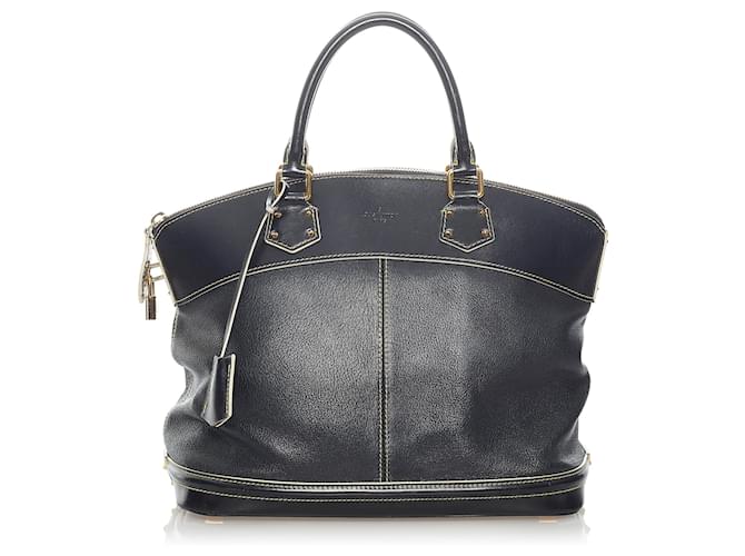 Louis Vuitton Black Suhali Lockit MM Leather Goatskin  ref.537420