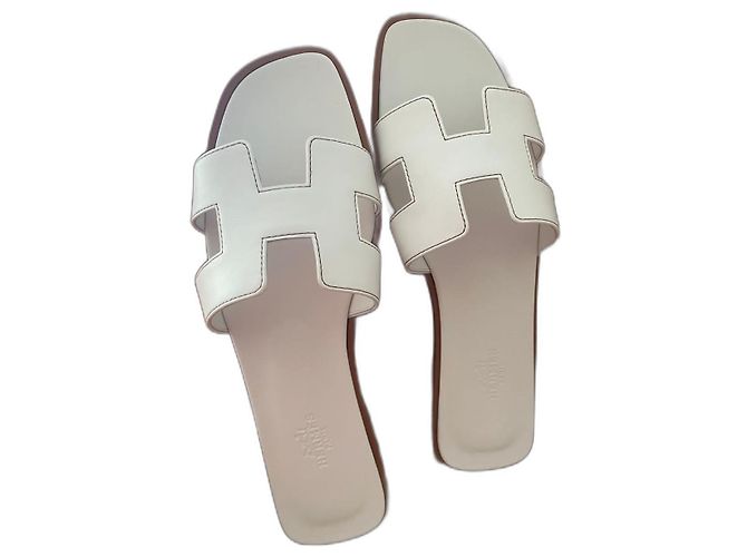 Babouches Hermès Oran Blanc