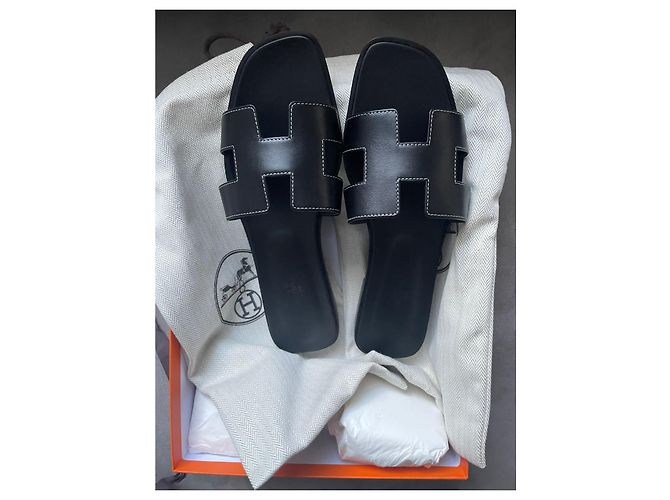 Babouches Hermès Oran Noir