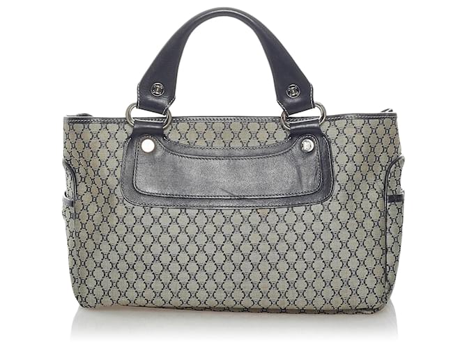 Celine Black/Grey Macadam Canvas And Leather Boogie Tote Celine