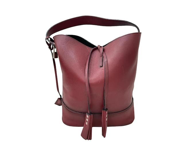 Louis Vuitton NN14 Leather Bucket Bag Dark red ref.539613 - Joli Closet