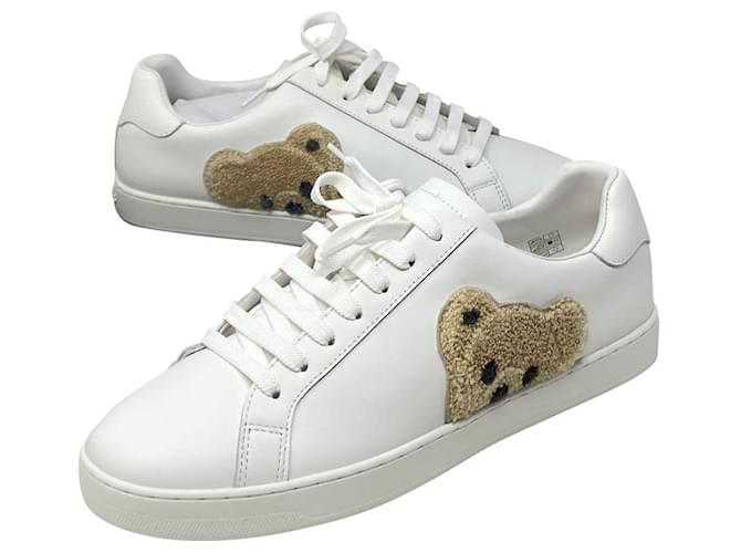 Palm Angels chaussures pal angels bear sneakers SNEAKERS TEDDY BEAR Cuir Blanc  ref.540075