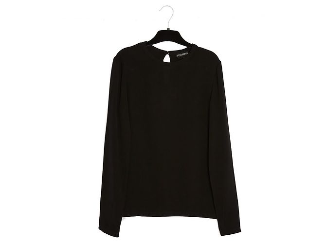 Tom Ford Black Polyester Crepe Blouse
