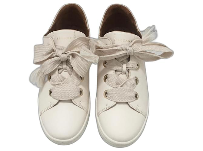 SéZane Eyelet Jack Trainers Cream Leather  ref.540184