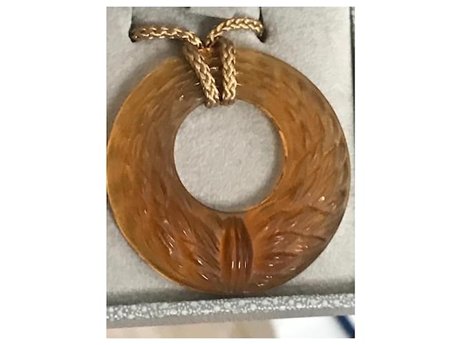 Lalique feather Caramel  ref.540211