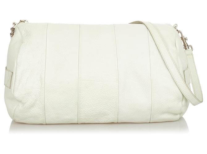 Prada White Leather Crossbody Bag Pony-style calfskin  ref.540229