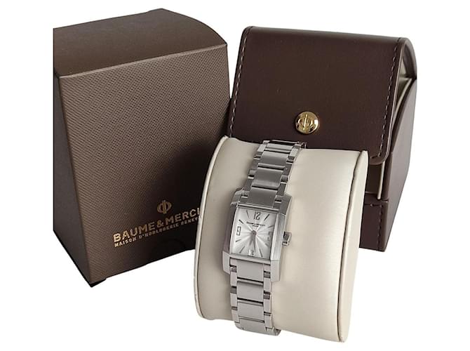 Other jewelry Baume & Mercier steel watch 65488 Diamant Hampton Silvery Metal  ref.540471