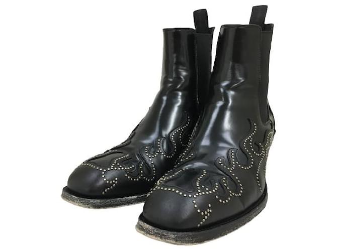 Alexander McQueen ◆ Alexander McQueen / Side Gore Boots / 42 / BLK / Black / Leather  ref.540547
