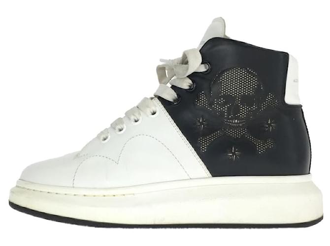 Alexander McQueen High top sneakers 41 WHT Leather Sneakers White ref.540548 Joli Closet