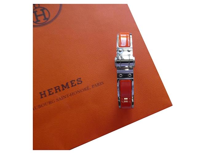 Hermès bracciale hermes cerniera nuovo mai indossato con scatola Rosso Acciaio  ref.540564