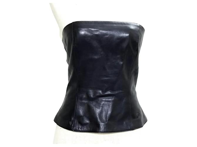 CHANEL leather corset Black Lambskin  ref.540587