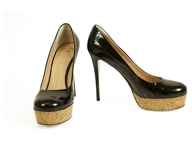 Cork top stiletto heels