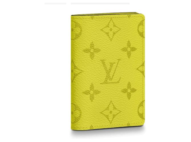 Louis Vuitton LV Pocket organizer taigarama yellow Leather  ref.540629