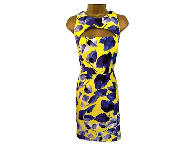 Milly Dresses Purple Yellow Cotton Viscose  ref.540771