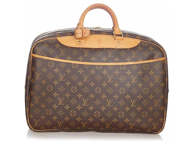 Louis Vuitton Monogram Alize 24 Hours Brown Leather Cloth ref