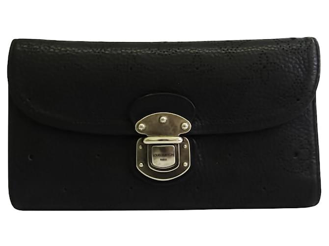Louis Vuitton Portefeuille Amelia Black Leather  ref.541291