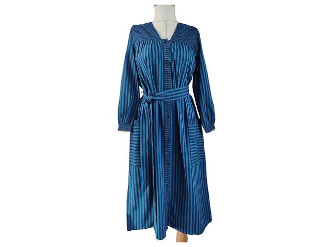 Vestido Noa Noa de rayas azul de algodón