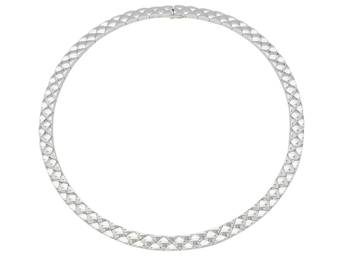Necklace Chanel, "Quilted", WHITE GOLD.  ref.541505
