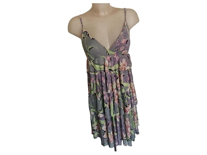 Etro Jersey-Kleid mit Blumenmuster Mehrfarben Viskose  ref.541519
