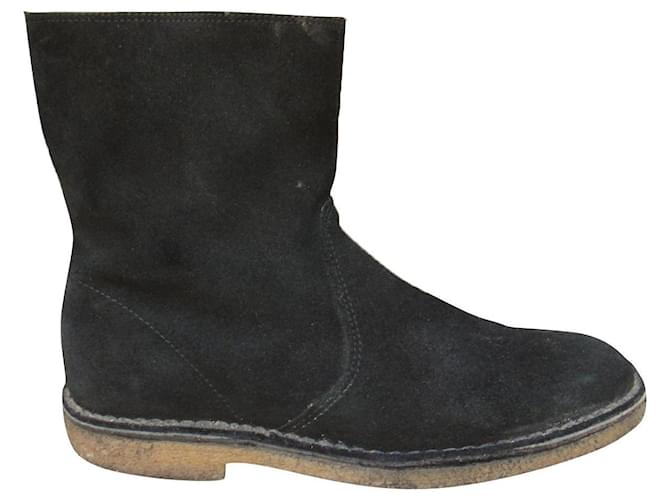 APC boots size 39 Black Deerskin  ref.541520