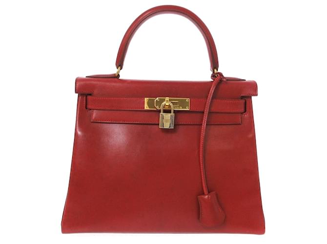 Hermès hermes kelly Red Leather  ref.541795