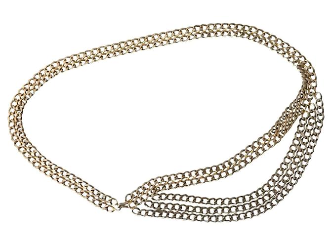 Chanel Belts Silvery Golden Metal Chain  ref.541909
