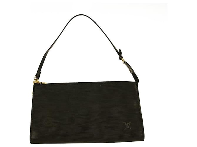 Louis Vuitton Black Epi Leather Pochette Accessories Louis Vuitton