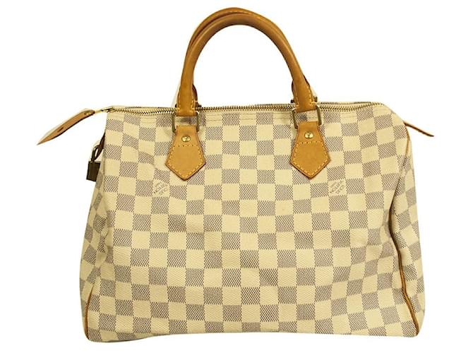 Louis Vuitton Brown Damier Azzure Canvas Speedy 35 Satchel Bag