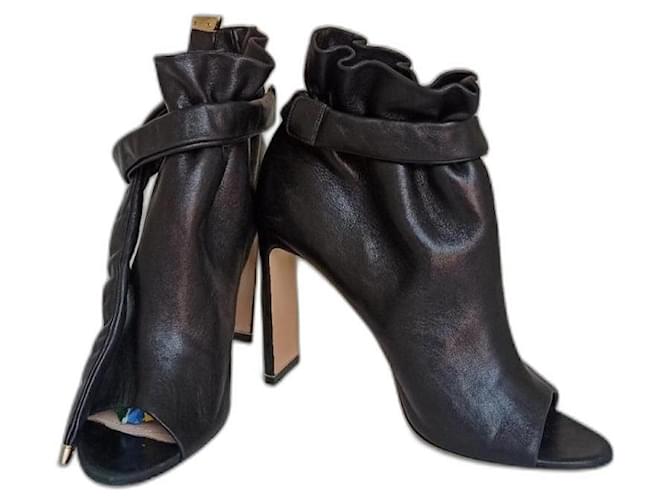 Nicholas Kirkwood peep toe sandals Black Leather  ref.542623
