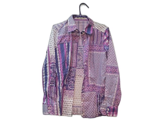 Etro camicia lilla multicolor fantasia paisley Multicolore Lavanda
