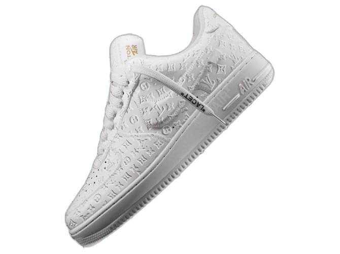 Augment spreken Eik Louis Vuitton LV x Nike Sneakers white low Virgil Abloh Leather ref.542682  - Joli Closet
