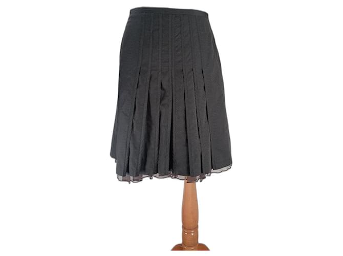 René Lezard Skirts Grey Silk Polyester  ref.542684