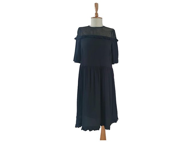Baum und Pferdgarten Schwarzes Viscose Kleid Größe 36